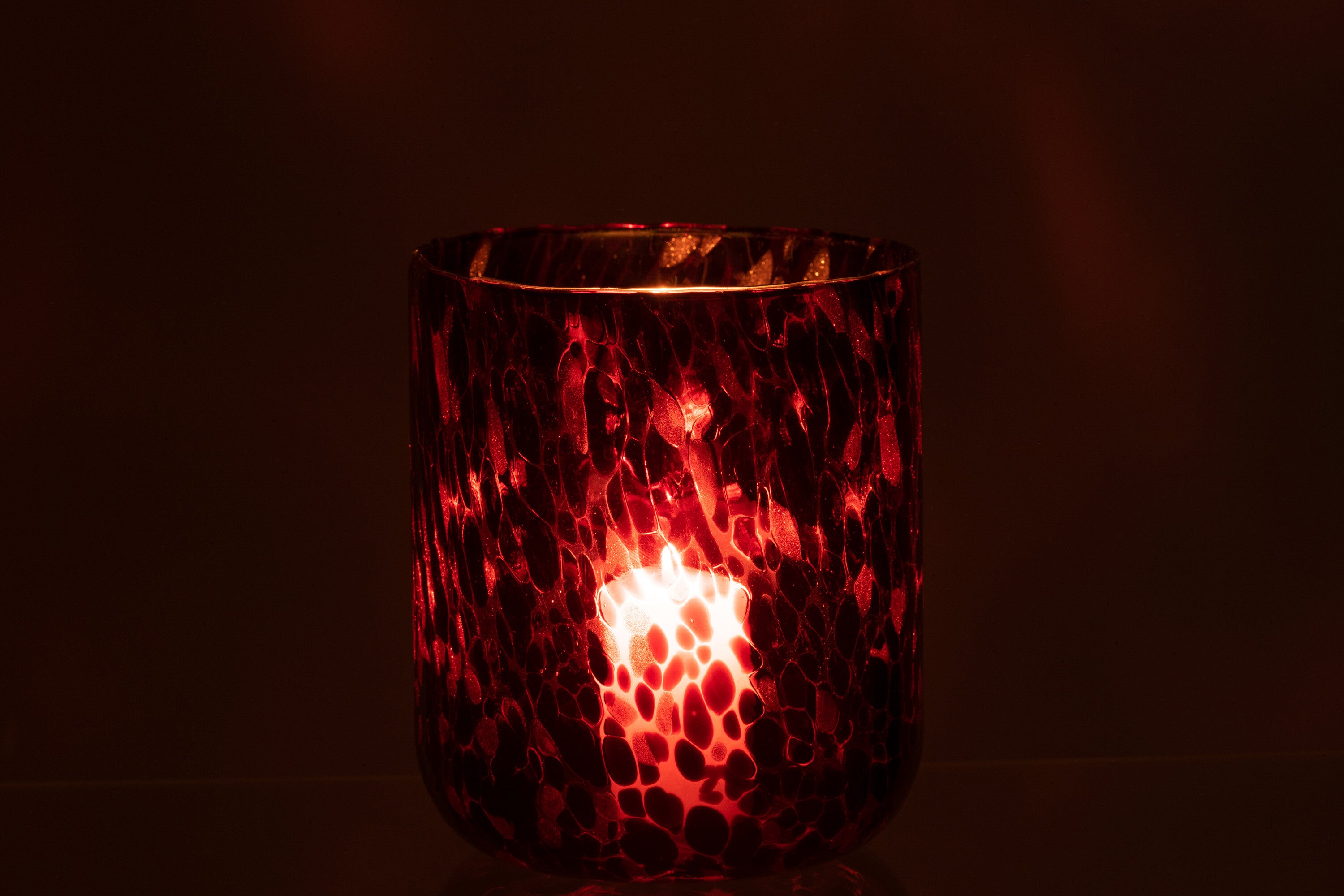 Orkaan gespot glas rood/zwart groot