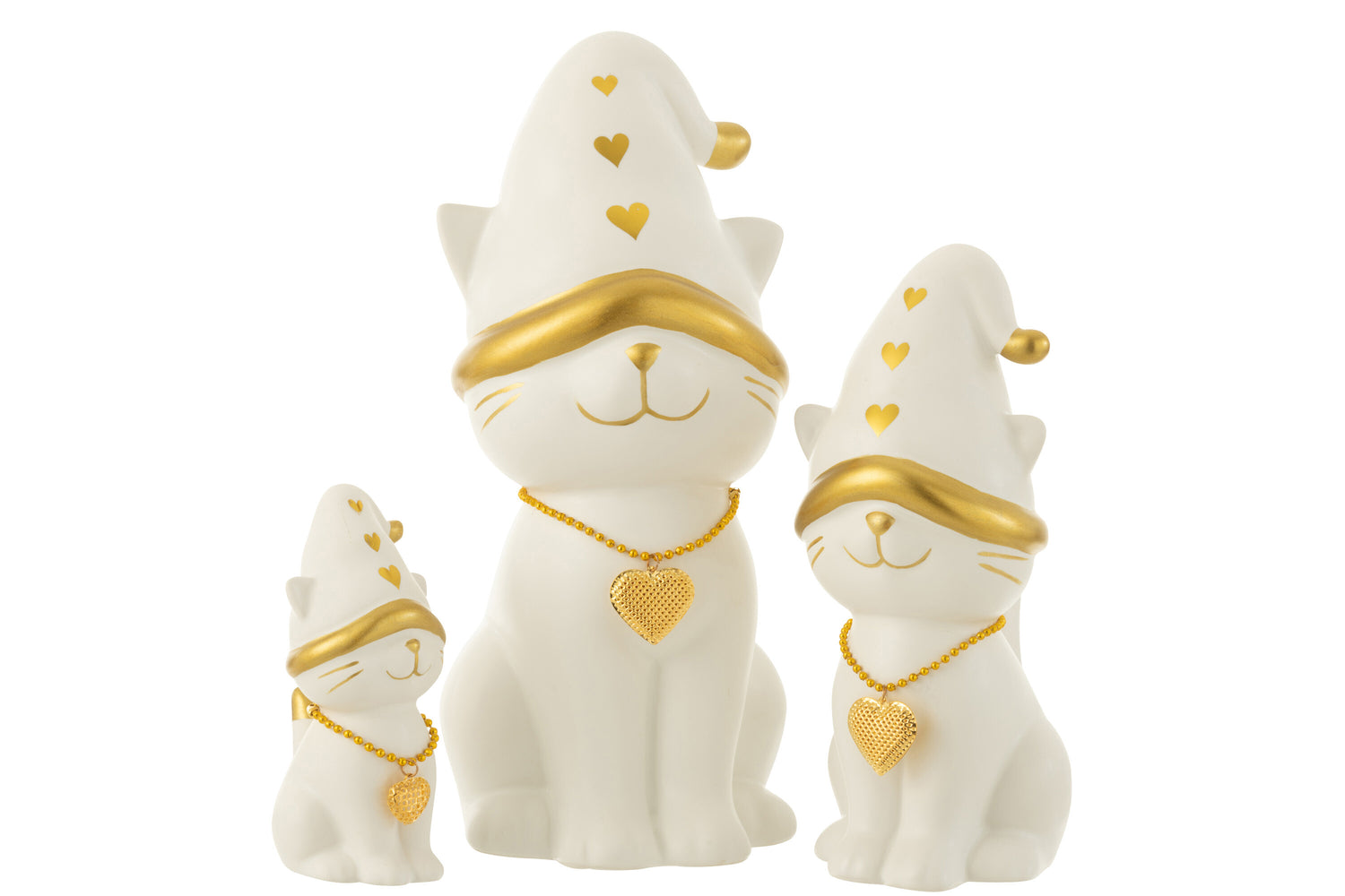 J-Line Kat Hart Hat Dolomiet Wit/Goud Large