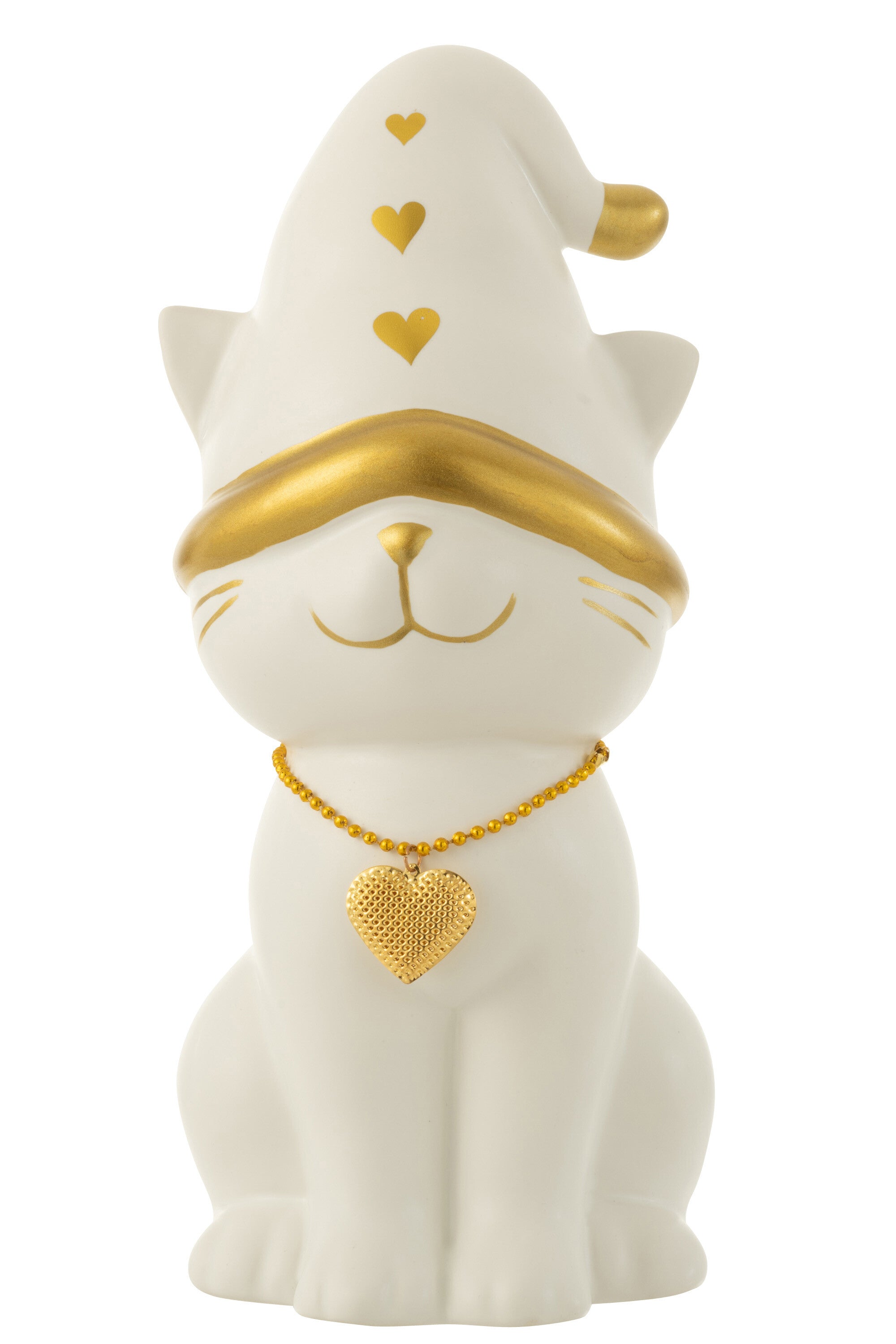 J-Line Kat Hart Hat Dolomiet Wit/Goud Large