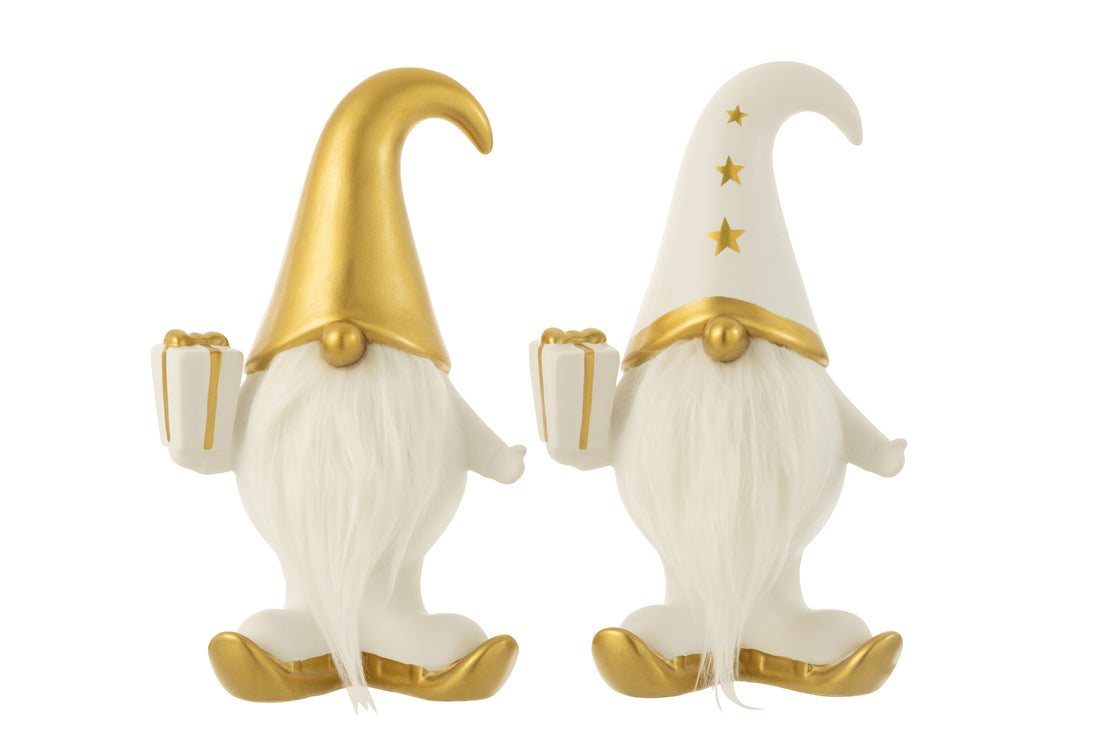 Kerstcadeau Bont Dolomiet Wit/Goud Groot Assortiment Van 2