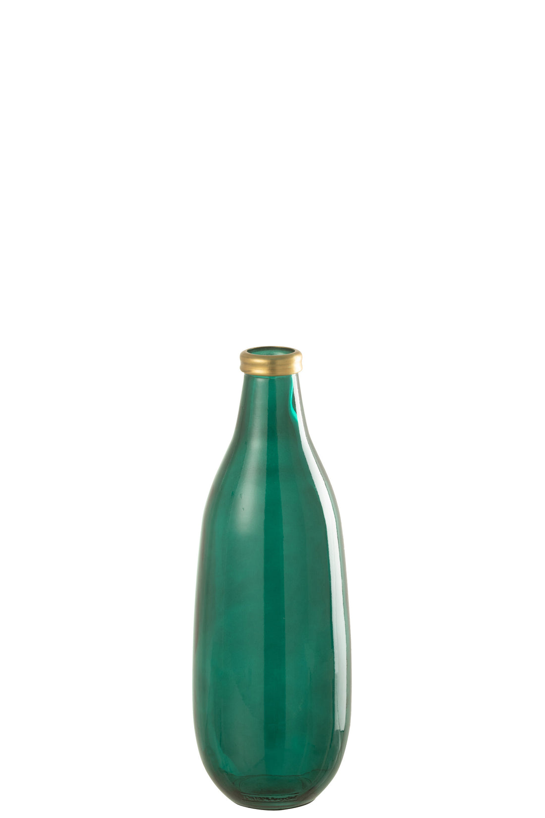 J-Line Vaas Goud Boord Glas Groen Medium - 40.00 cm hoog