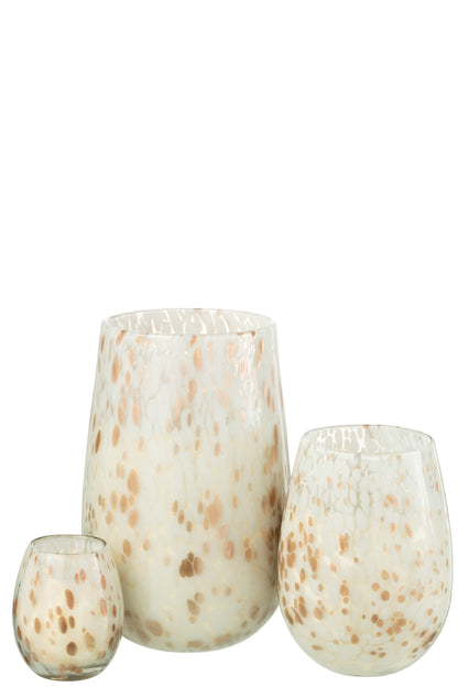 Geurkaars Mia Wit/Gemengd Glas Groot-230H