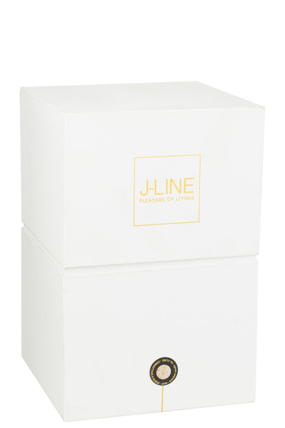 Geurkaars Mia Wit/Gemengd Glas Groot-230H