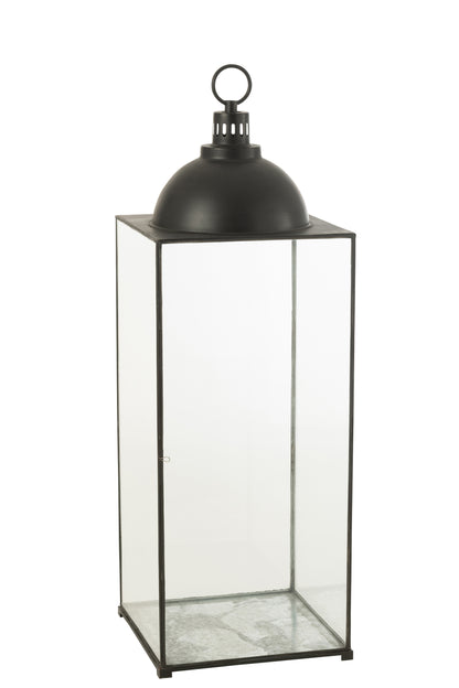 Lantaarn Hagrid Glas/IJzer Zwart L