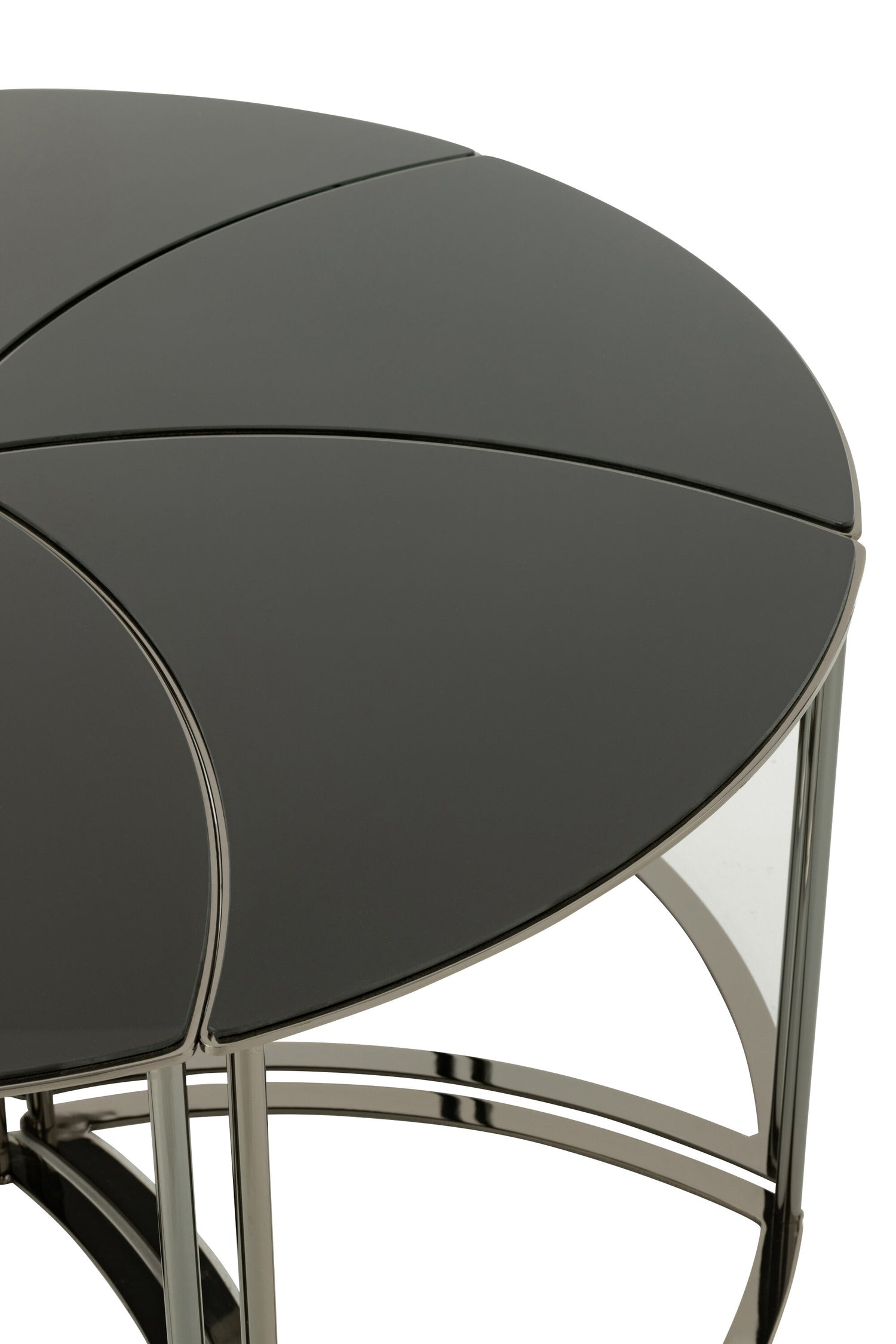 J-Line Set Van Zes Tafels Tornado Zwart Metaal/Mdf/Glas