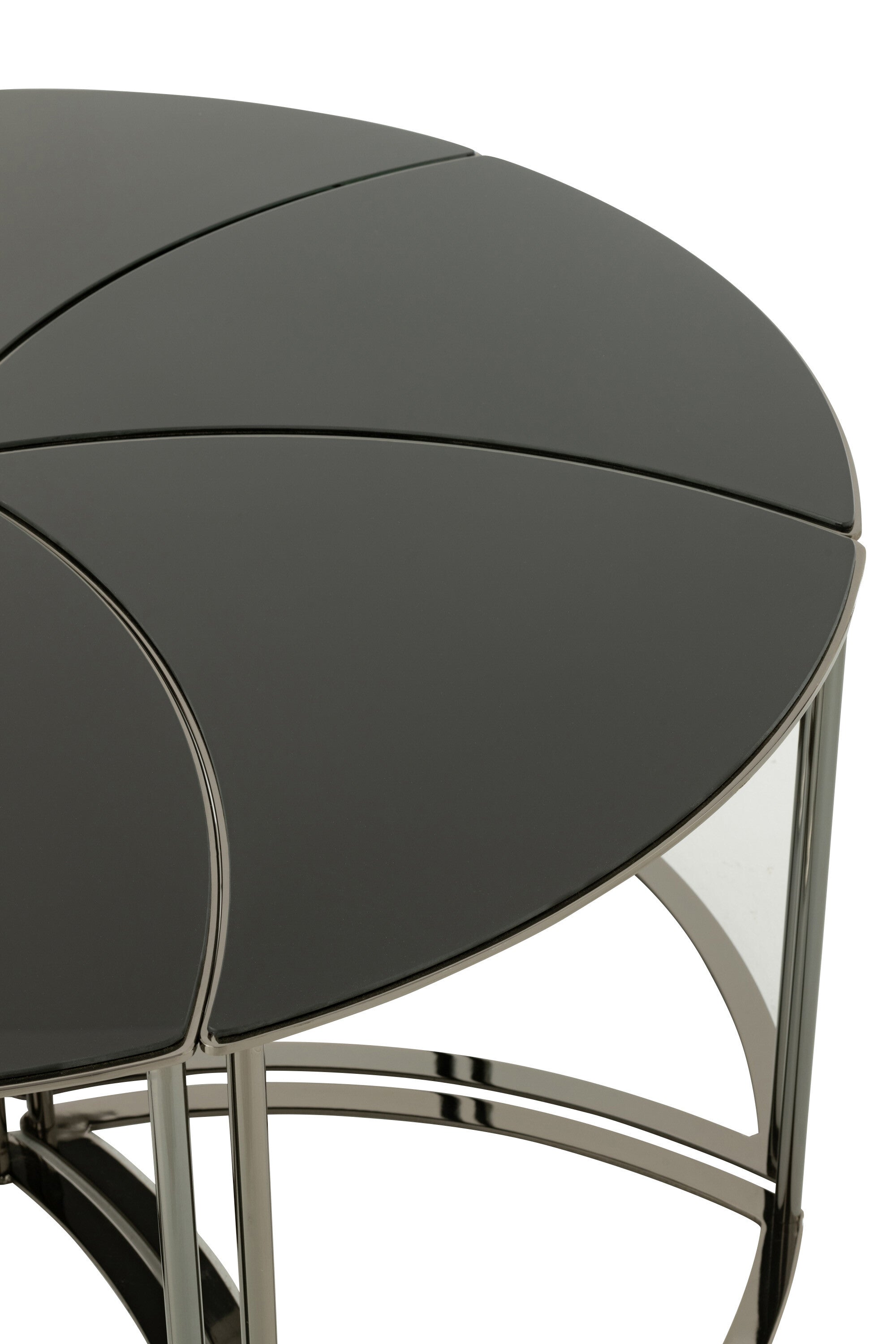 J-Line Set Van Zes Tafels Tornado Zwart Metaal/Mdf/Glas