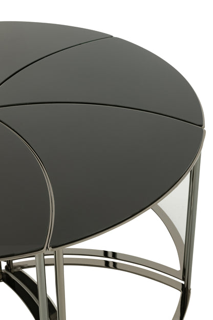 J-Line Set Van Zes Tafels Tornado Zwart Metaal/Mdf/Glas