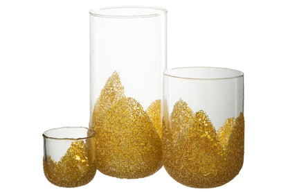 J-Line Kaarshouder Strass Glas Transparant/Goud Large