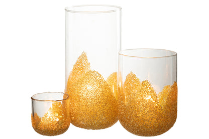 J-Line Kaarshouder Strass Glas Transparant/Goud Large