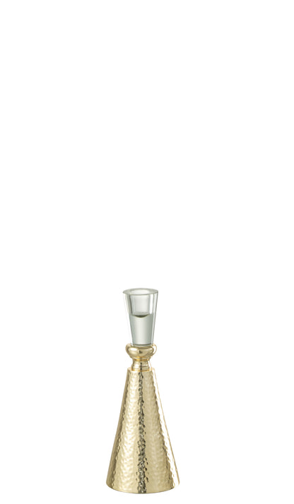 J-Line Kandelaar Tape Aluminium/Glas Goud/Transparant Small