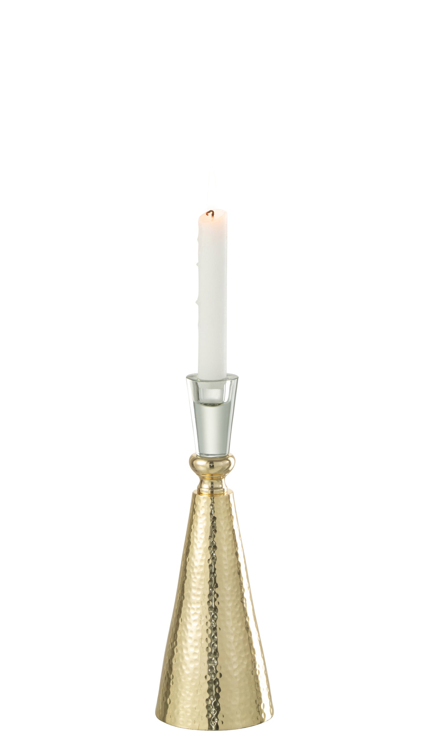 J-Line Kandelaar Tape Aluminium/Glas Goud/Transparant Medium