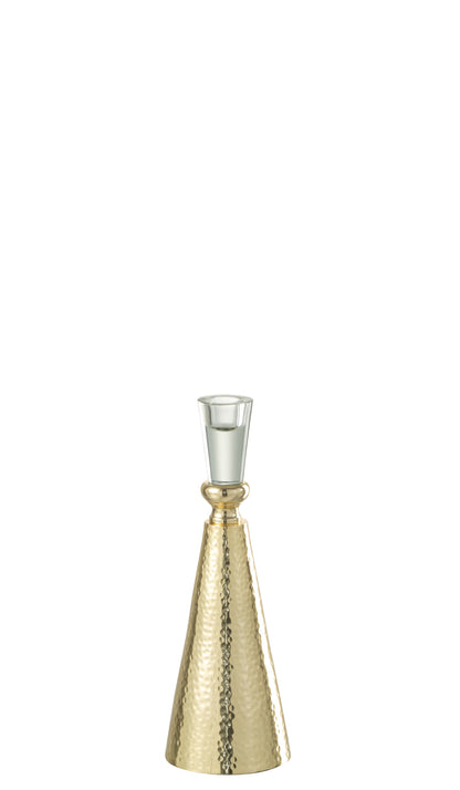 J-Line Kandelaar Tape Aluminium/Glas Goud/Transparant Medium