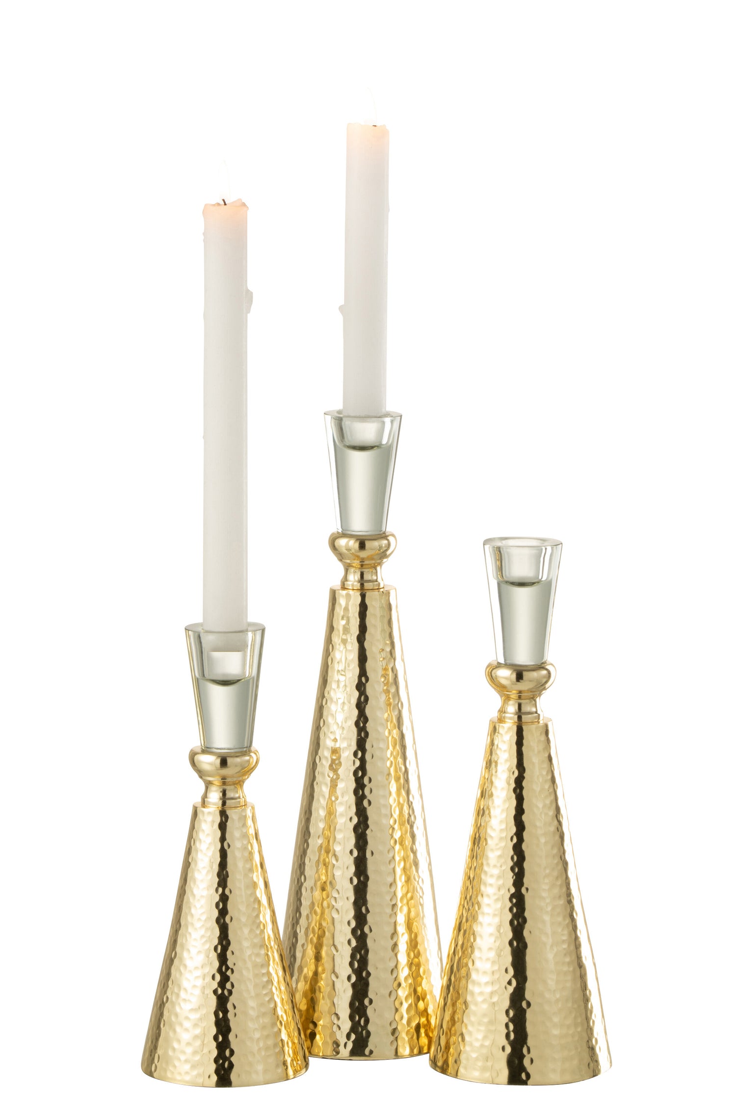 J-Line Kandelaar Tape Aluminium/Glas Goud/Transparant Large