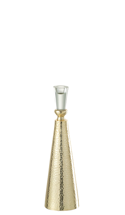 J-Line Kandelaar Tape Aluminium/Glas Goud/Transparant Large