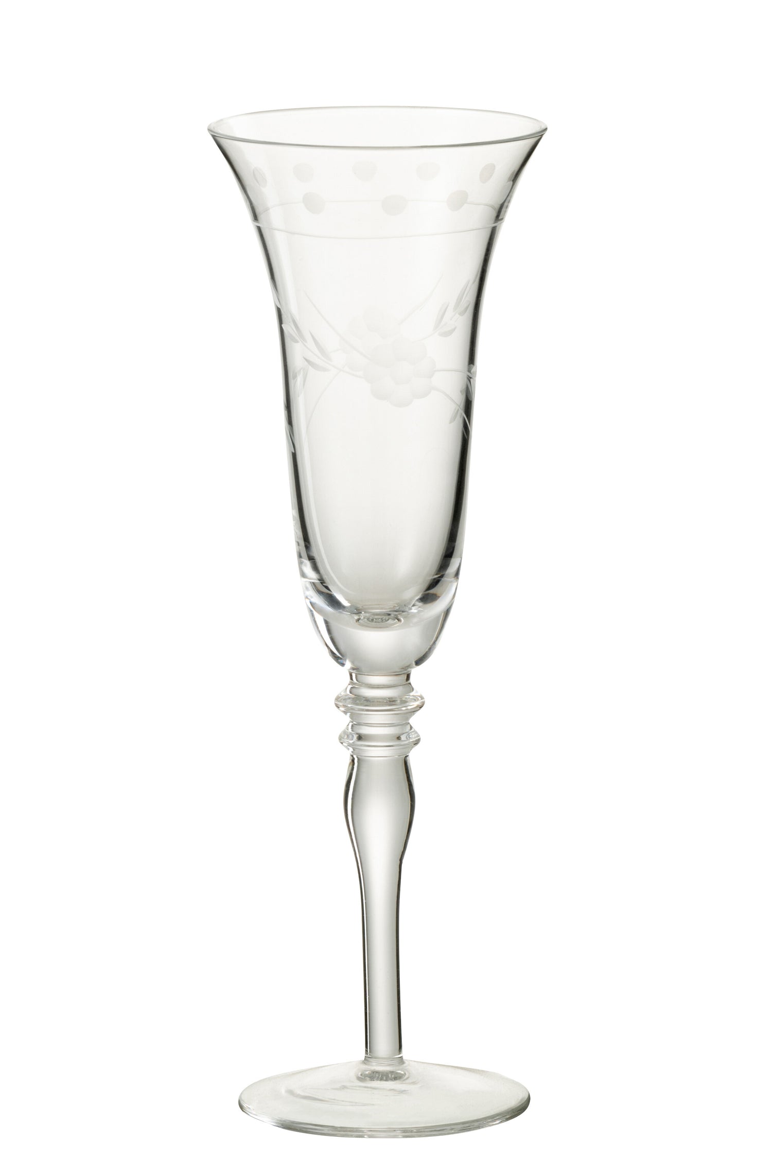 J-Line Gegraveerd champagneglas - glas - transparant - 4x