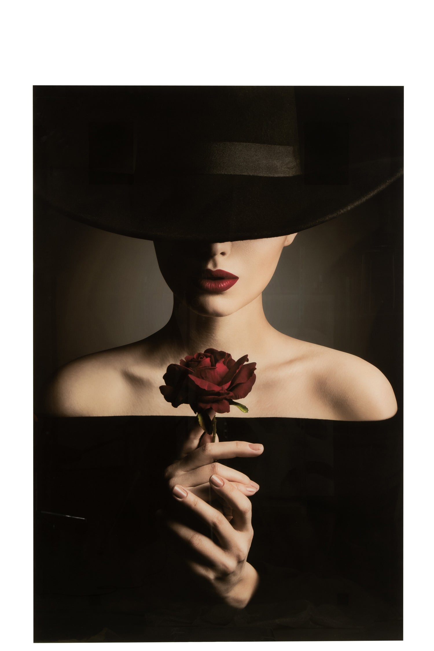 Wanddecoratie Vrouw Glas/Papier Mix