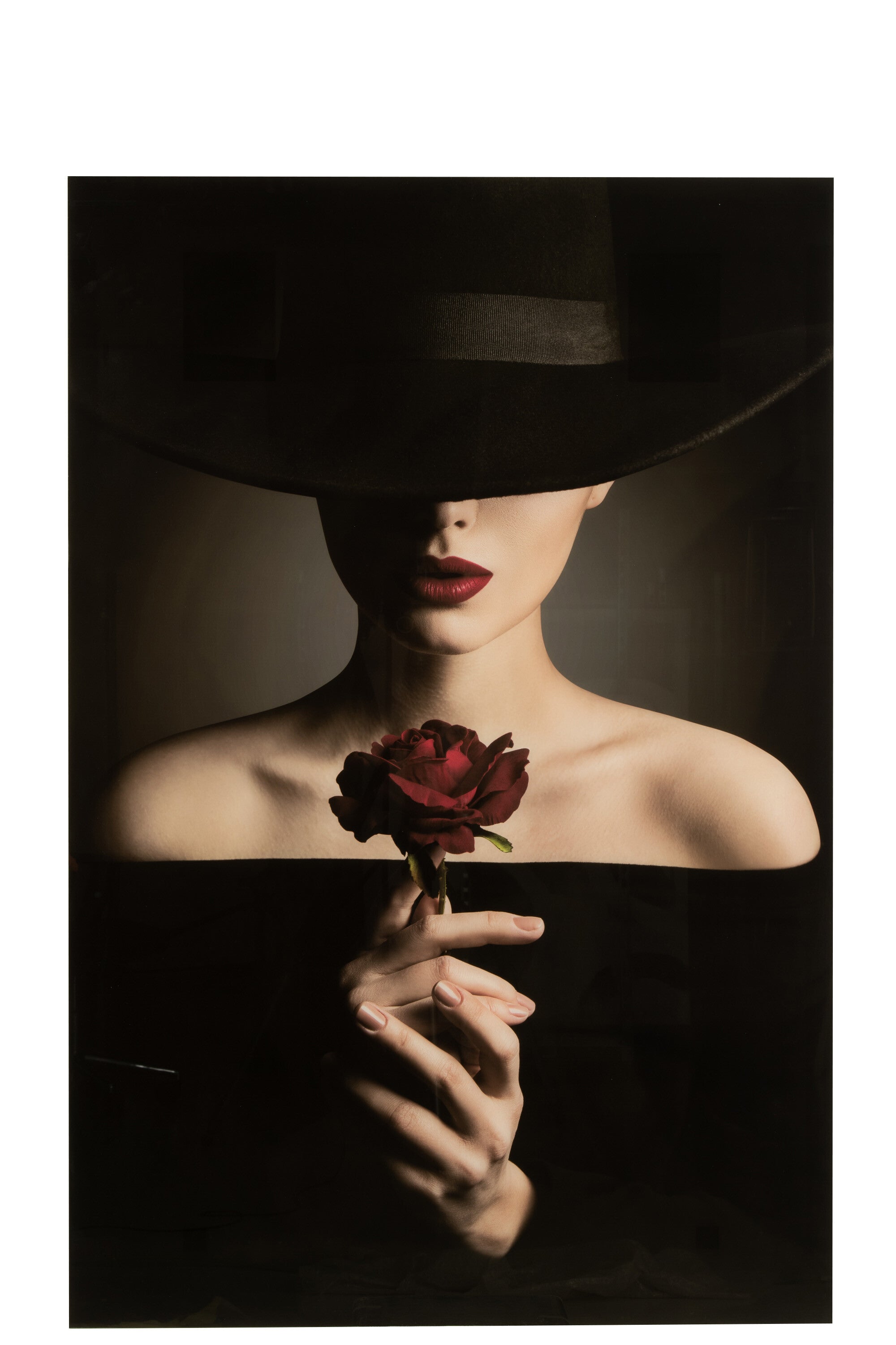 Wanddecoratie Vrouw Glas/Papier Mix