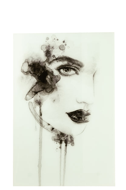 Wanddecoratie Aquarel Glas/Papier Wit/Zwart