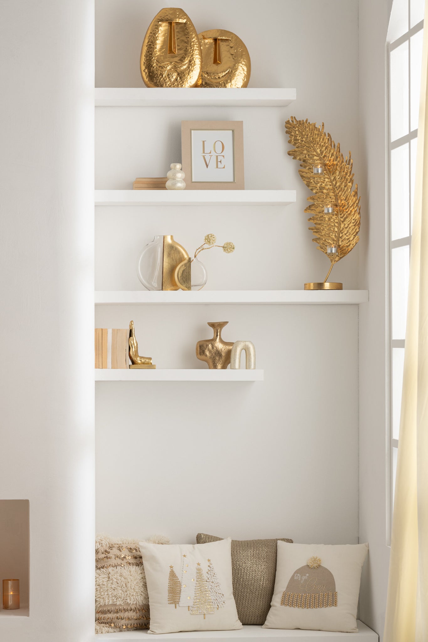J-Line Vaas Moderna Aluminium Goud - 21.00 cm hoog