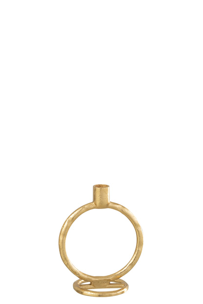 Kaarsenhouder Ring Aluminium Goud Groot