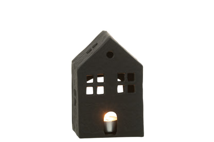 Kaarsenhouder Huis Aluminium Zwart