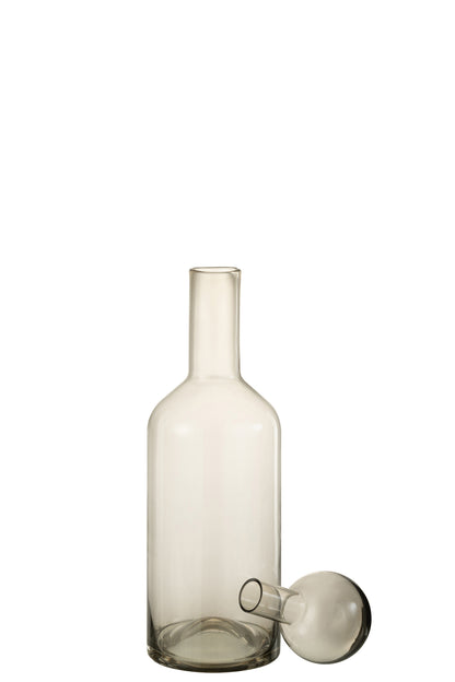 J-Line Fles Deco Norma Glas Grijs Medium