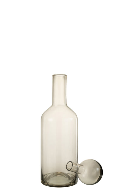 J-Line Fles Deco Norma Glas Grijs Medium