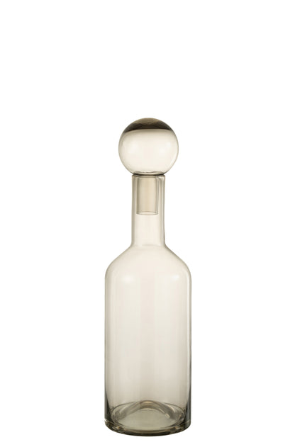 J-Line Fles Deco Norma Glas Grijs Medium