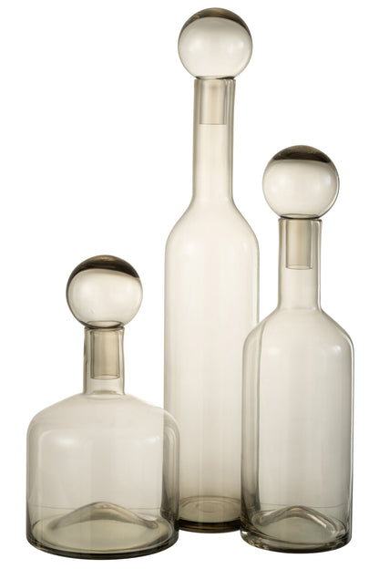 J-Line Deco Norma fles - glas - grijs - L