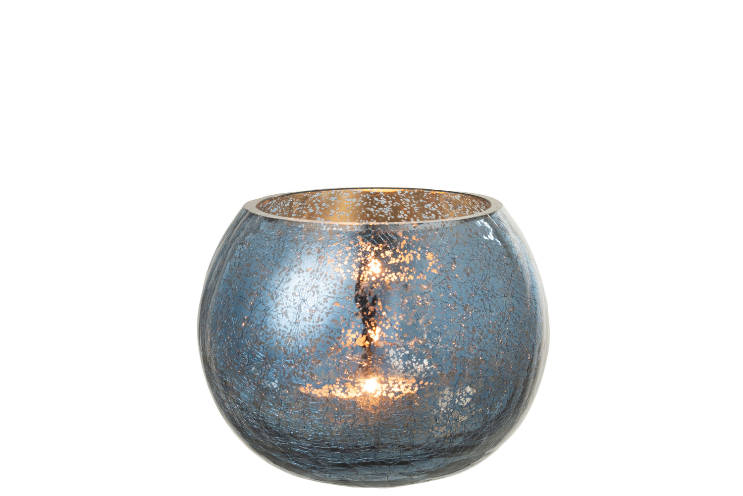 Orkaan Lichtbal Craquelure Glas Parel Effect Blauw Medium