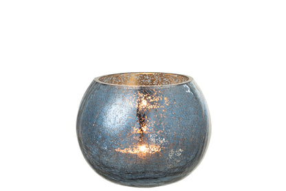 Orkaan Lichtbal Craquelure Glas Parel Effect Blauw Medium