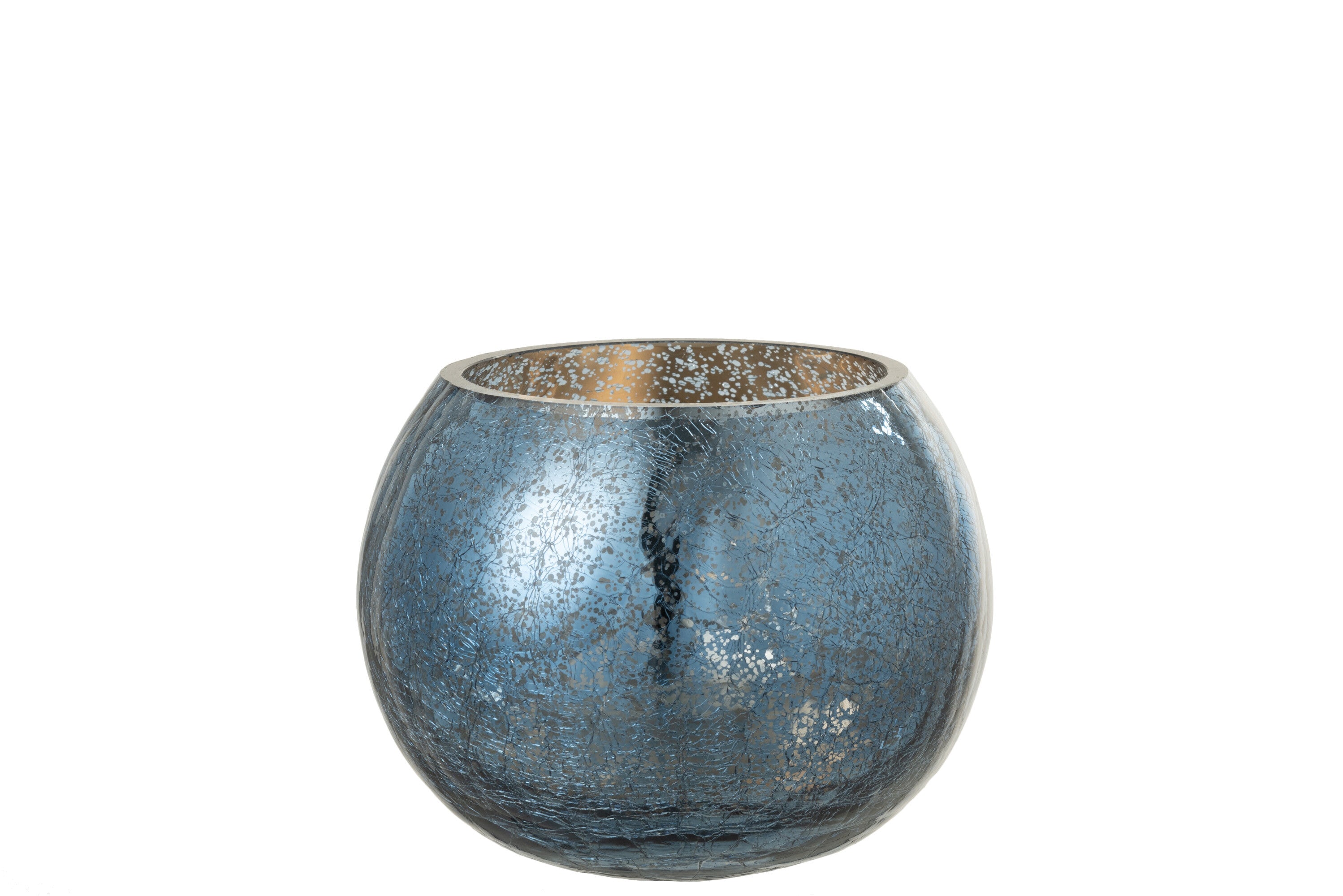 Orkaan Lichtbal Craquelure Glas Parel Effect Blauw Medium