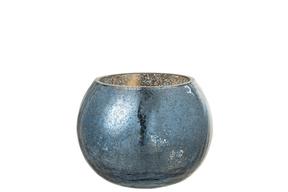 Orkaan Lichtbal Craquelure Glas Parel Effect Blauw Medium