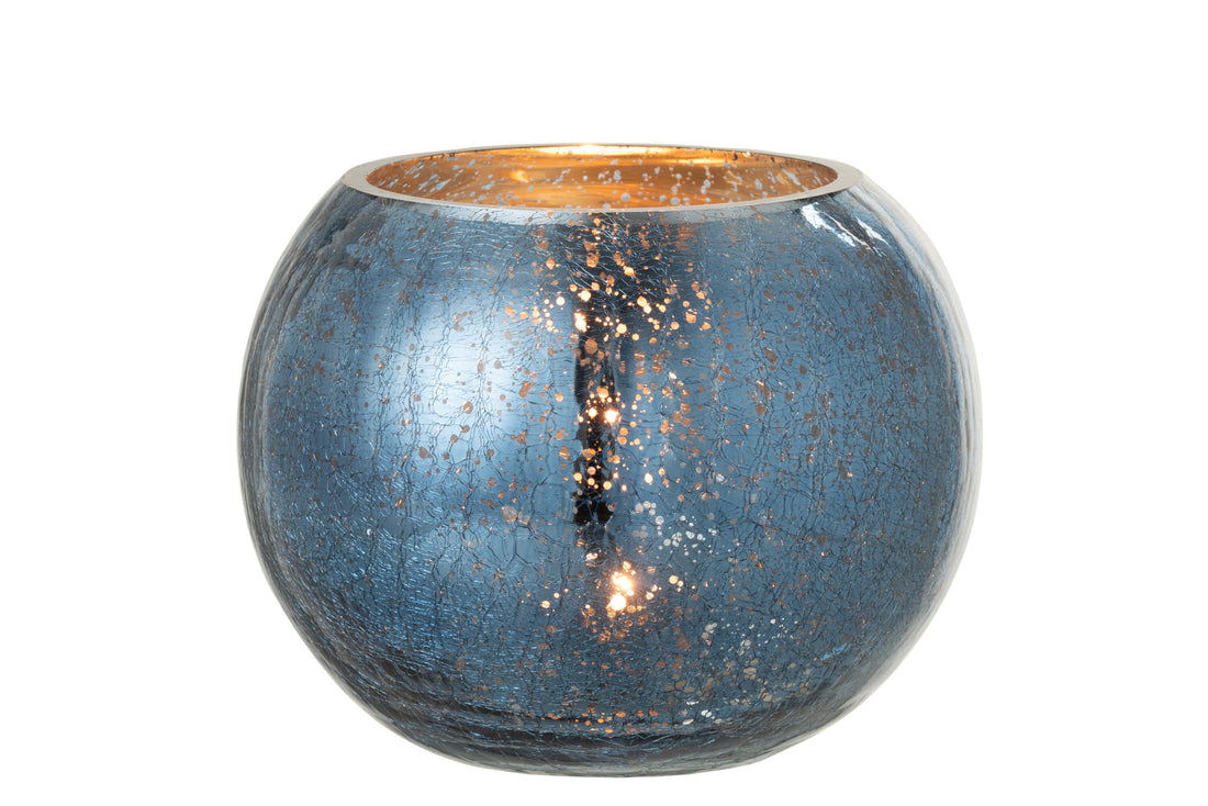 Orkaan Lichtbal Craquelure Glas Parel Effect Blauw Groot