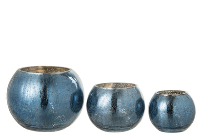 Orkaan Lichtbal Craquelure Glas Parel Effect Blauw Groot