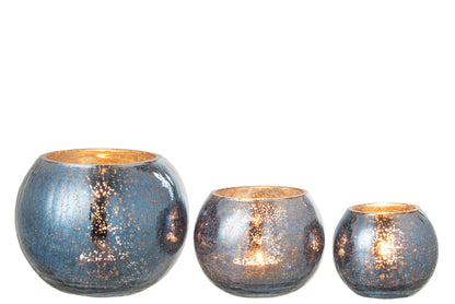 Orkaan Lichtbal Craquelure Glas Parel Effect Blauw Groot