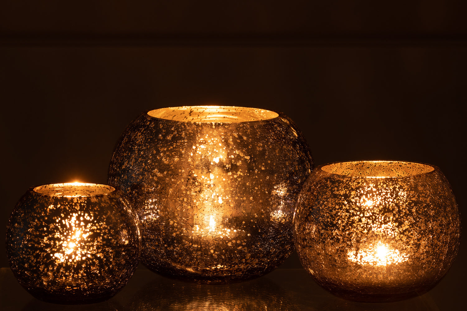 Orkaan Lichtbal Craquelure Glas Parel Effect Blauw Groot