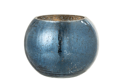 Orkaan Lichtbal Craquelure Glas Parel Effect Blauw Groot