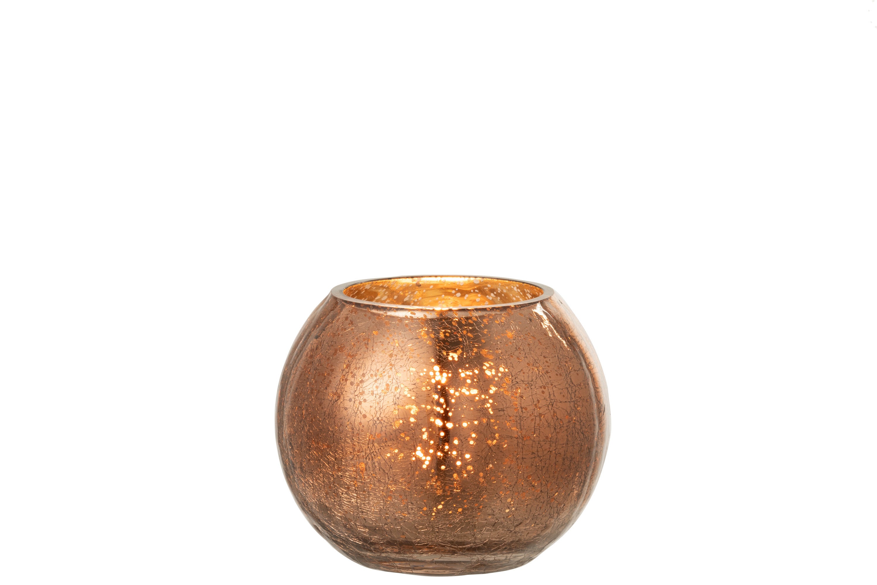 Orkaan Lichtbal Craquelure Glas Parel Effect Bruin Klein