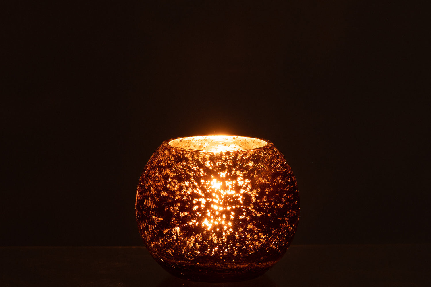 Orkaan Lichtbal Craquelure Glas Parel Effect Bruin Klein