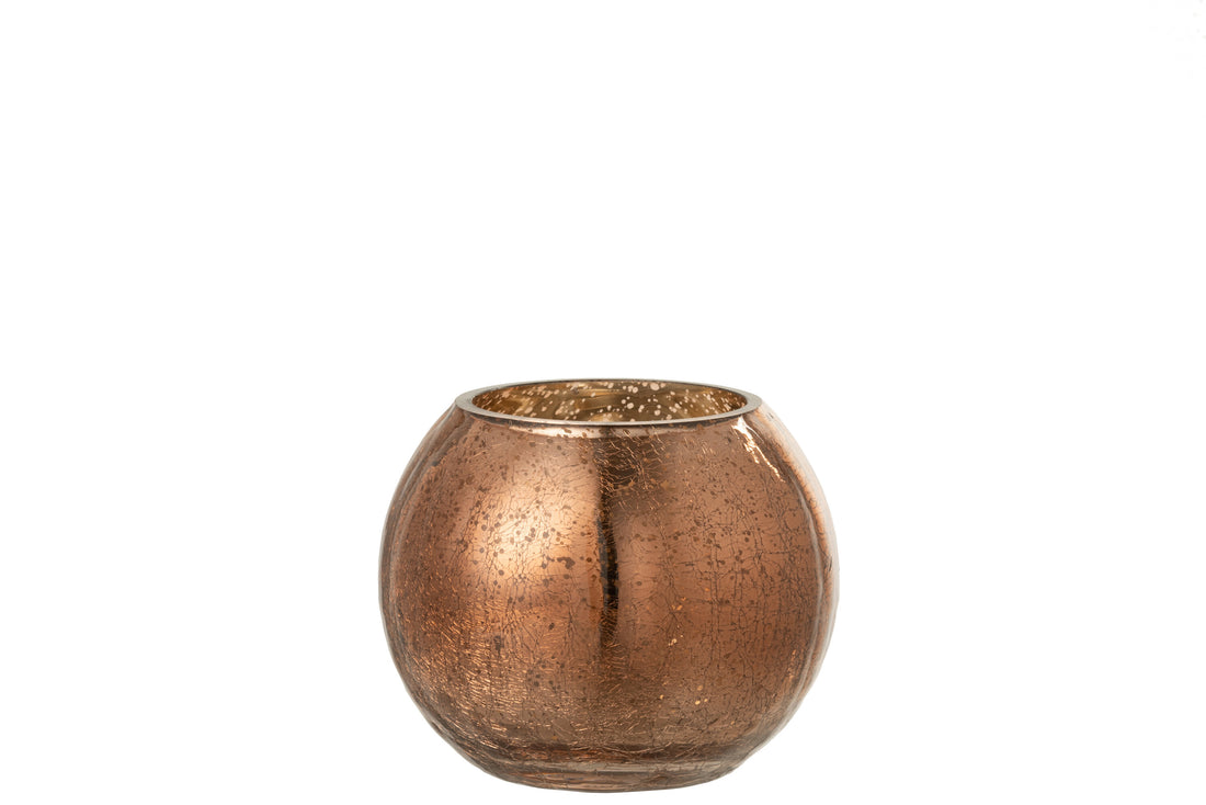 Orkaan Lichtbal Craquelure Glas Parel Effect Bruin Klein