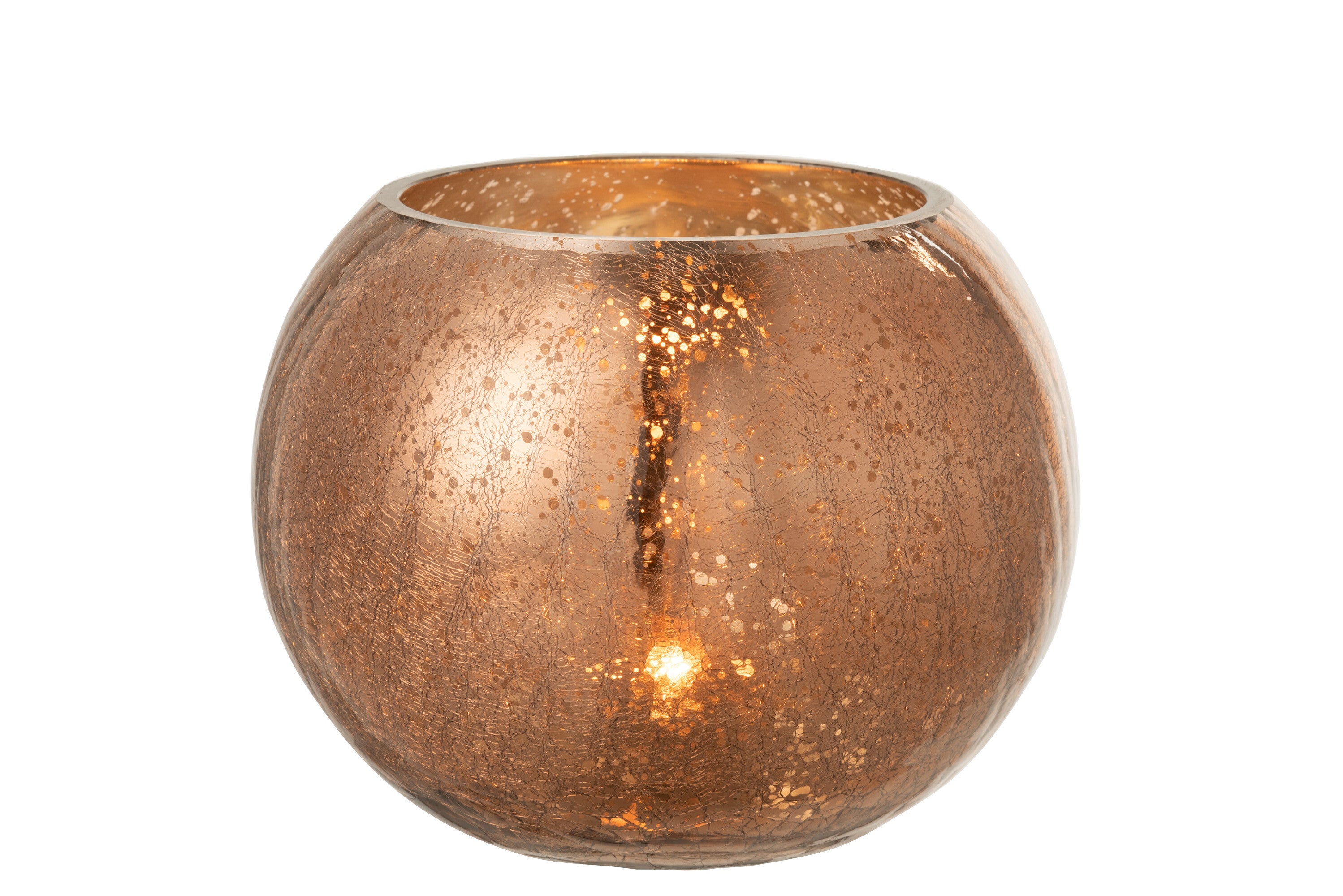 Orkaan Lichtbal Craquelure Glas Parel Effect Bruin Groot