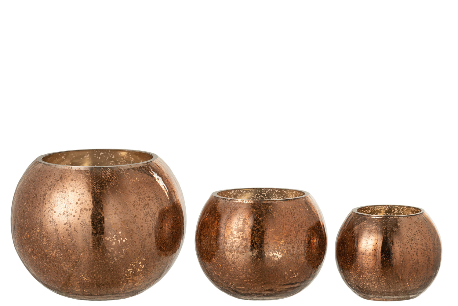 Orkaan Lichtbal Craquelure Glas Parel Effect Bruin Groot