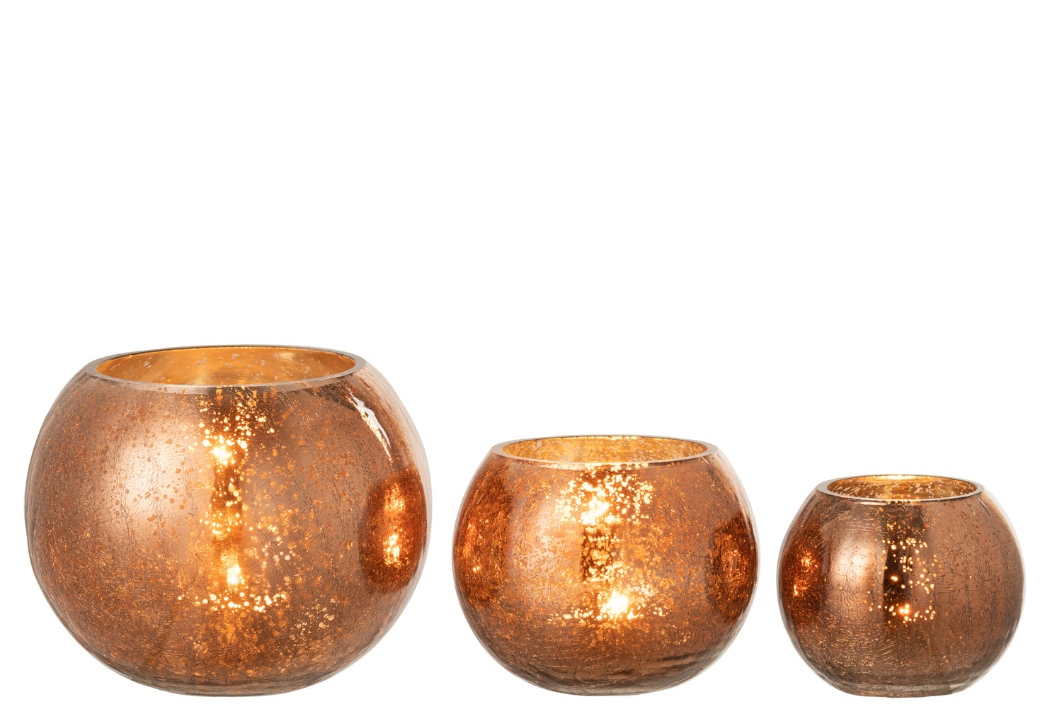 Orkaan Lichtbal Craquelure Glas Parel Effect Bruin Groot