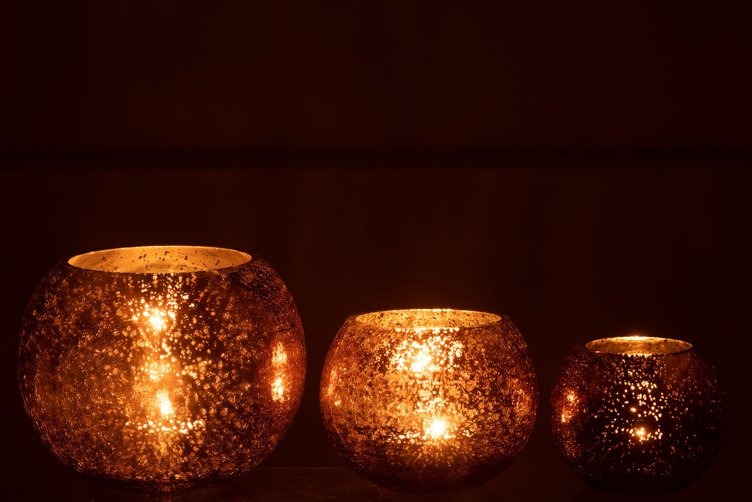 Orkaan Lichtbal Craquelure Glas Parel Effect Bruin Groot