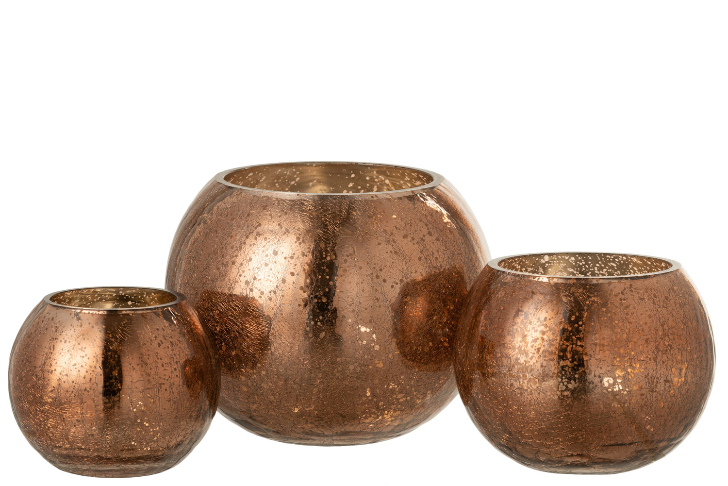 Orkaan Lichtbal Craquelure Glas Parel Effect Bruin Groot