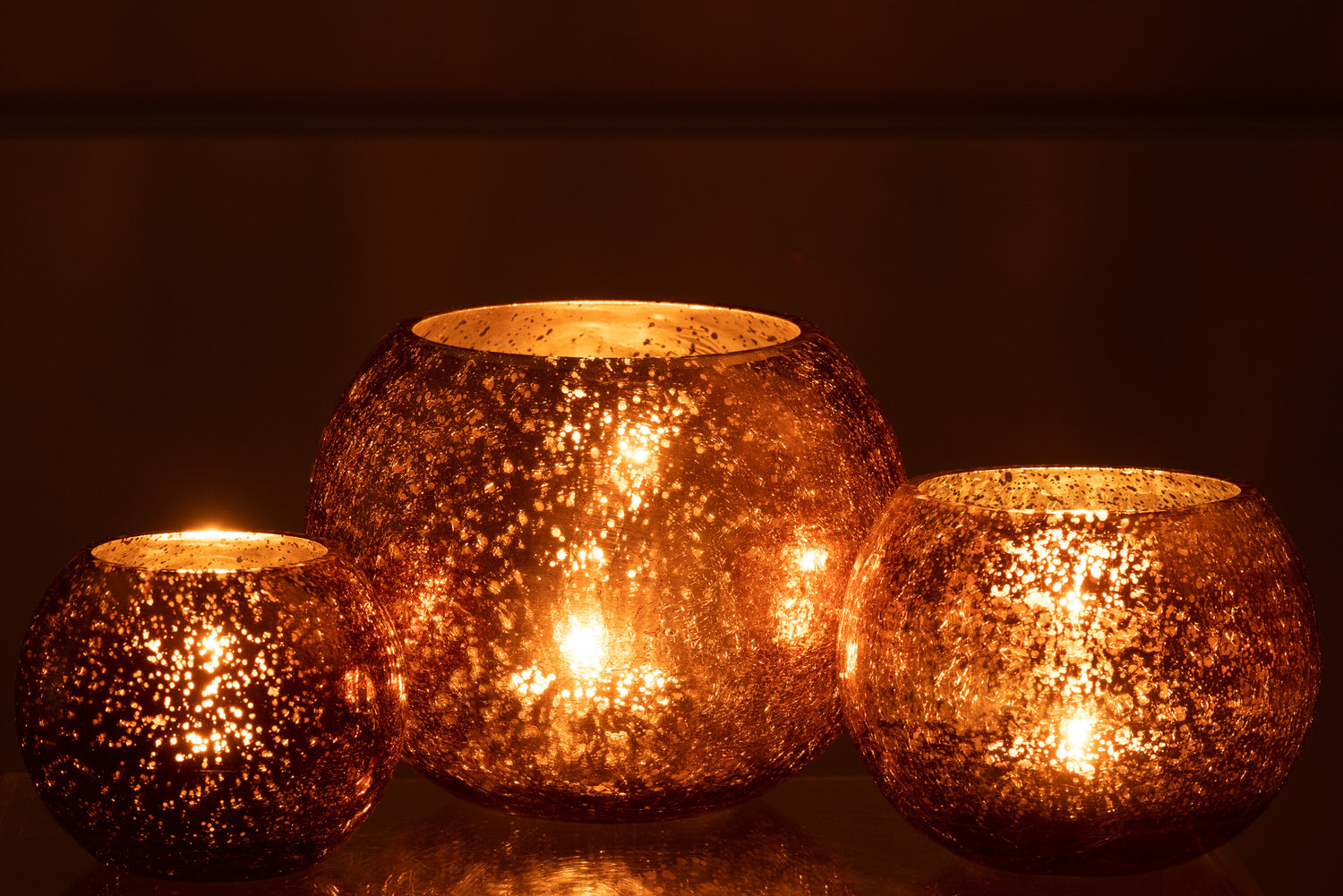 Orkaan Lichtbal Craquelure Glas Parel Effect Bruin Groot