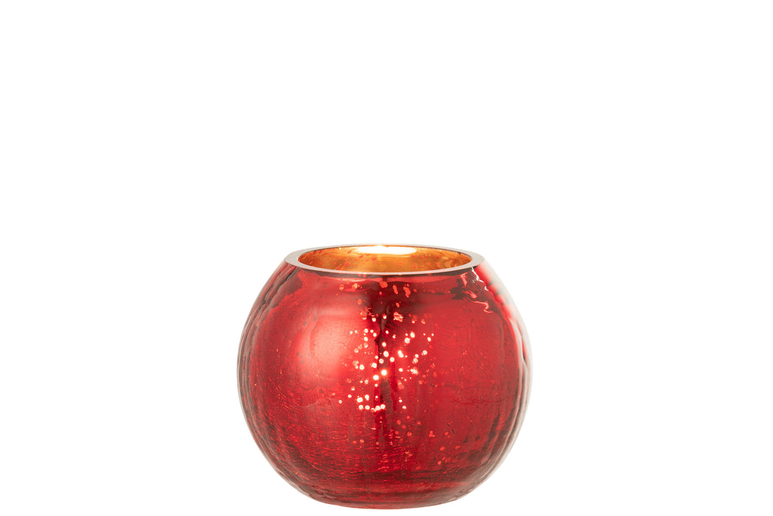 Orkaan Lichtbal Craquelure Glas Parel Effect Rood Klein