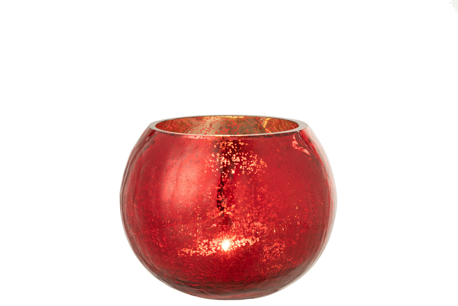 Orkaan Lichtbal Craquelure Glas Parel Effect Rood Medium