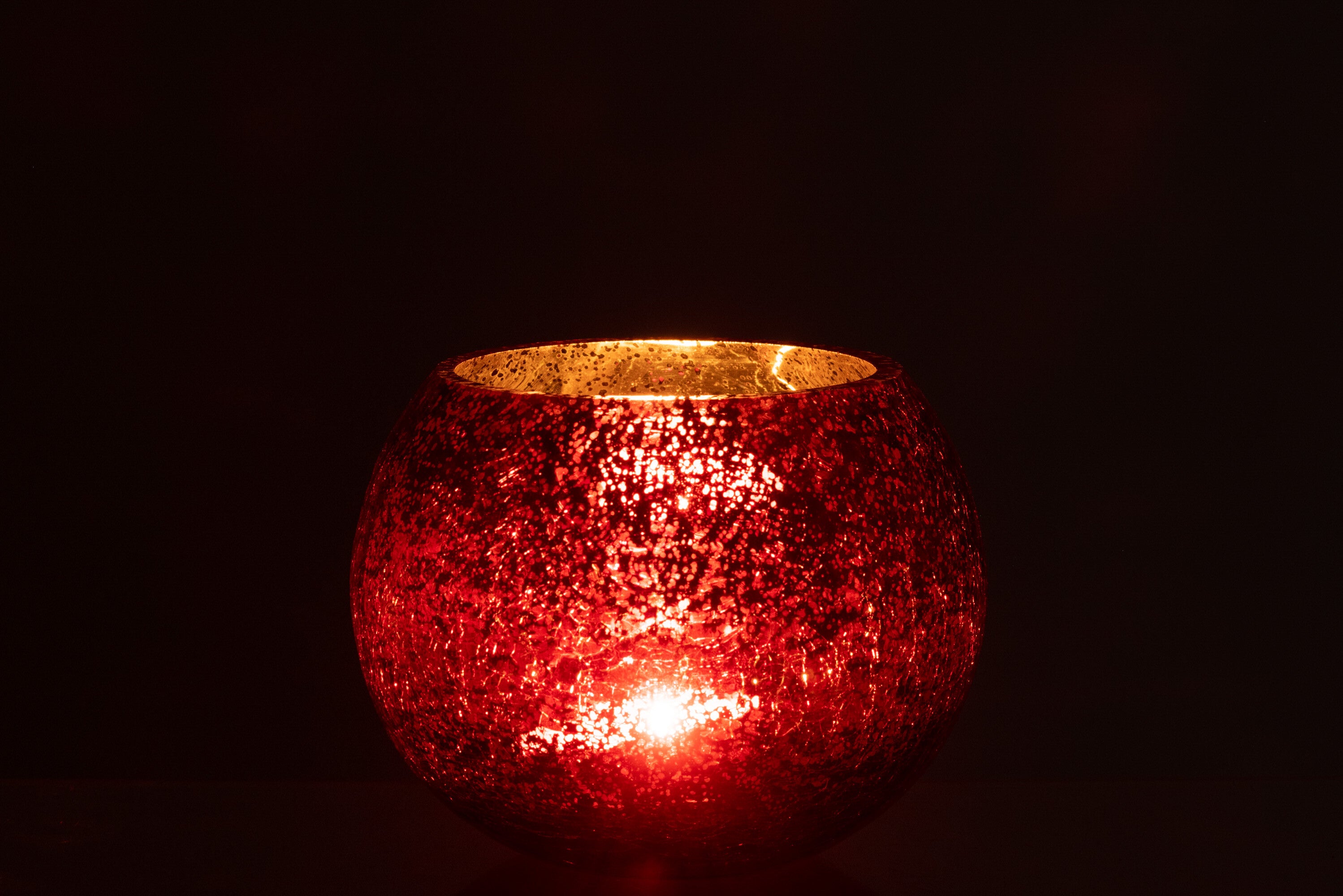 Orkaan Lichtbal Craquelure Glas Parel Effect Rood Medium